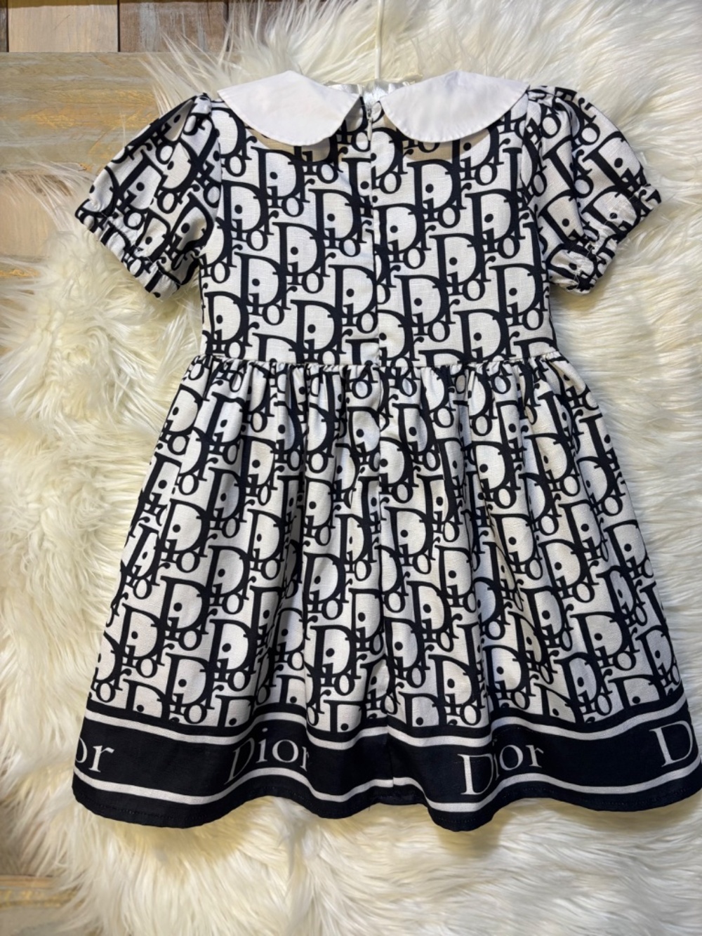 Rare! [Baby Dior] EUC Black White Short Sleeve Toddler Party Dress | 36 · 2T - Picture 12 of 13